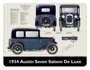 Austin Seven Saloon De Luxe 1933-34 Mouse Mat